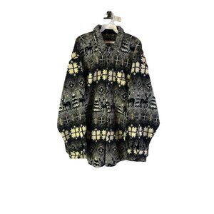 Vintage 90s Streetwear Fleece Nature Button Front Shirt Baggy